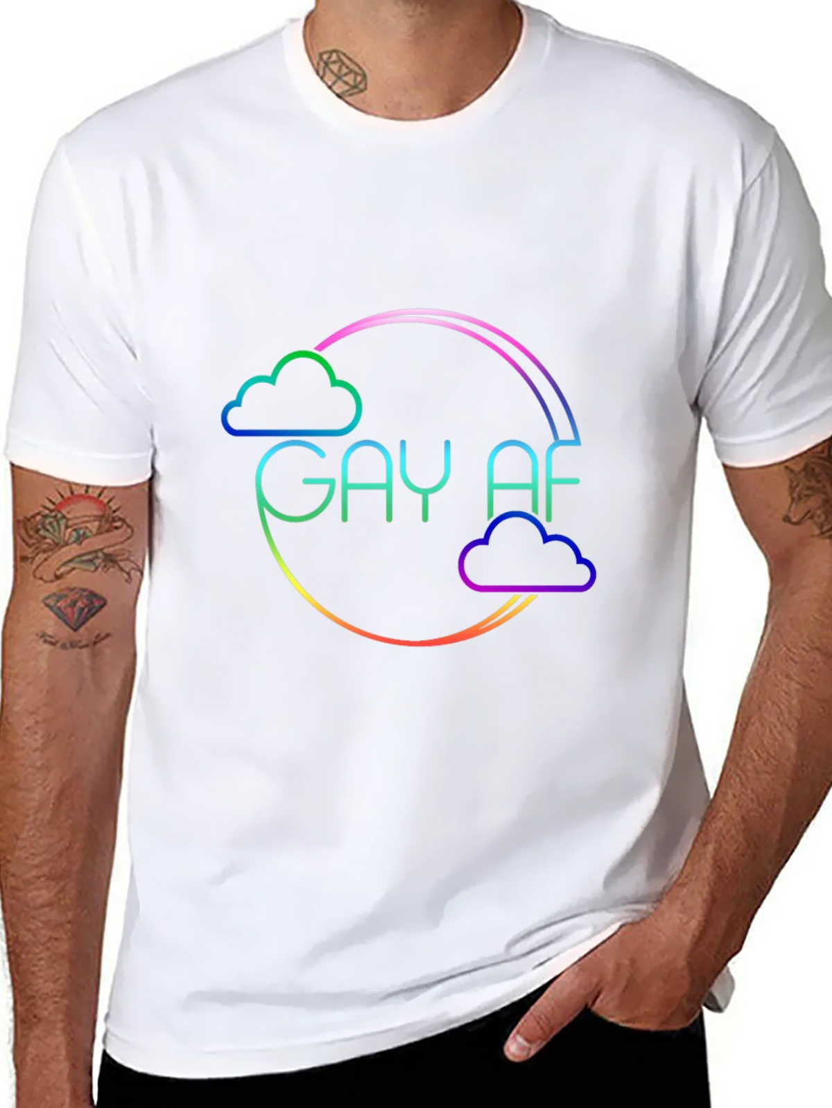 Gay AF Rainbow Cloud T-Shirt product image 7