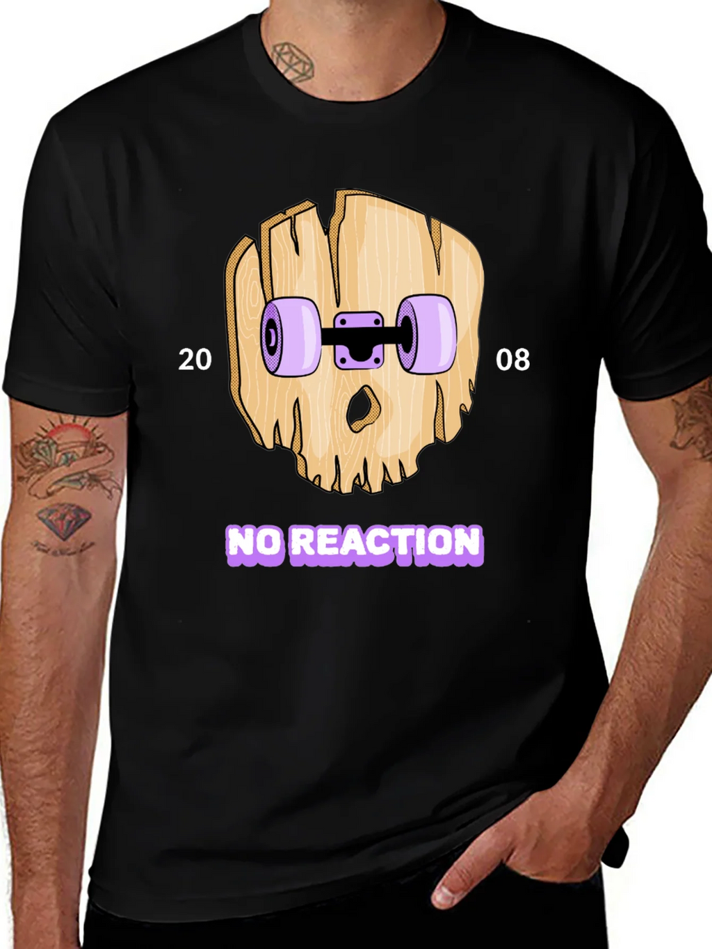 Skateboard Skull T-Shirt - No Reaction 2008 product image 1