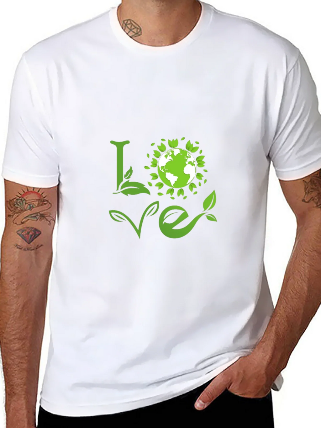 Love Earth Green Graphic Tee - Black product image 7