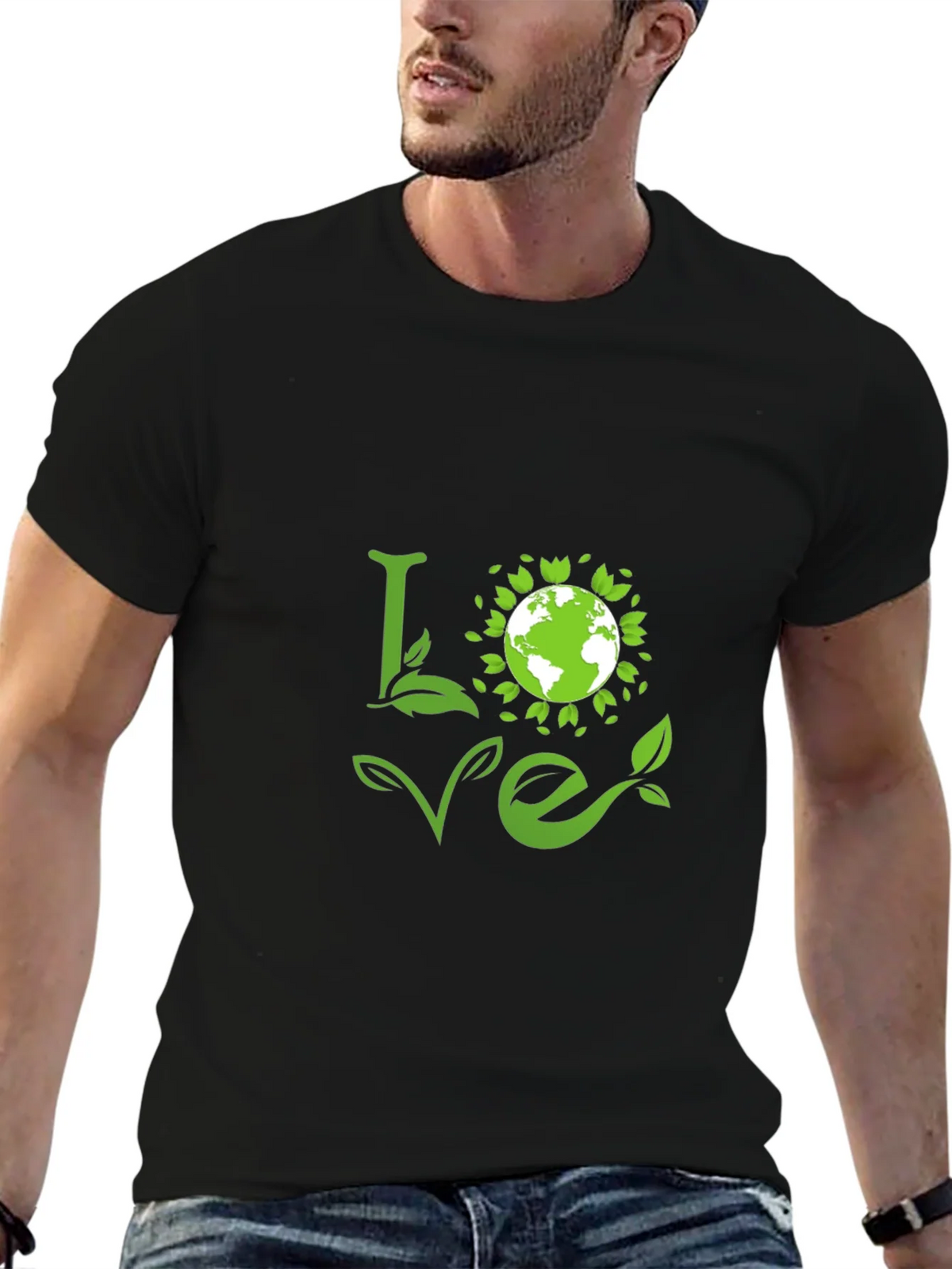 Love Earth Green Graphic Tee - Black product image 6