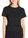Tunisia Map Black T-Shirt - Minimalist Design product image 1