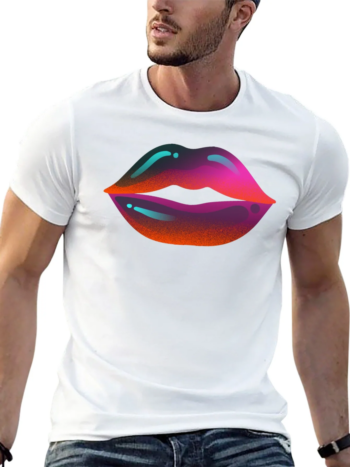 Vaporwave Lips Graphic T-Shirt product image 12
