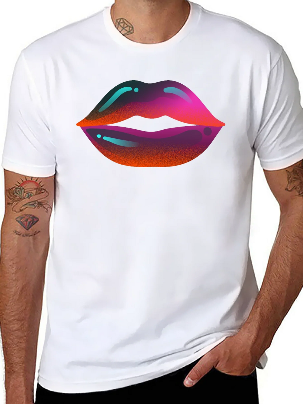 Vaporwave Lips Graphic T-Shirt product image 7
