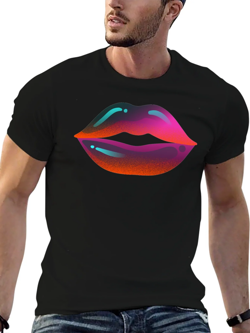 Vaporwave Lips Graphic T-Shirt product image 6