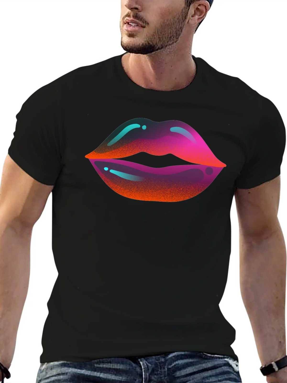 Vaporwave Lips Graphic T-Shirt product image 6