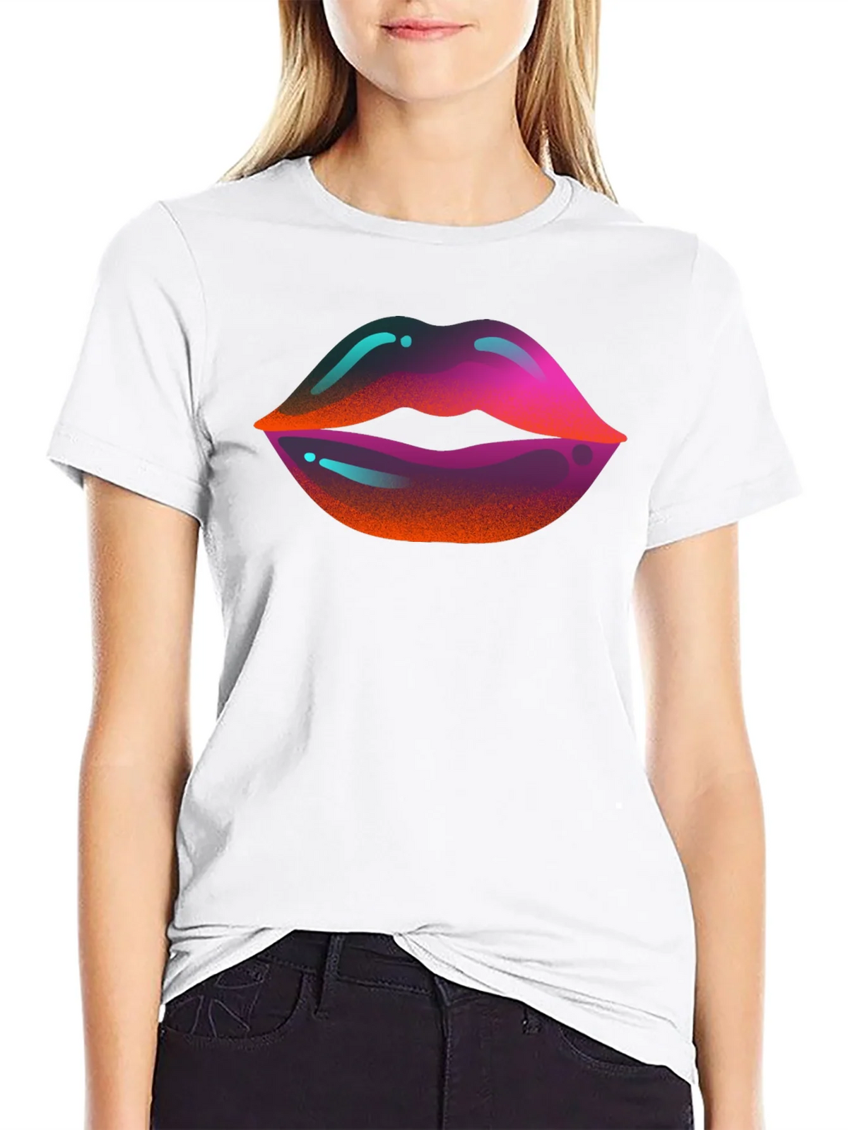 Vaporwave Lips Graphic T-Shirt product image 8
