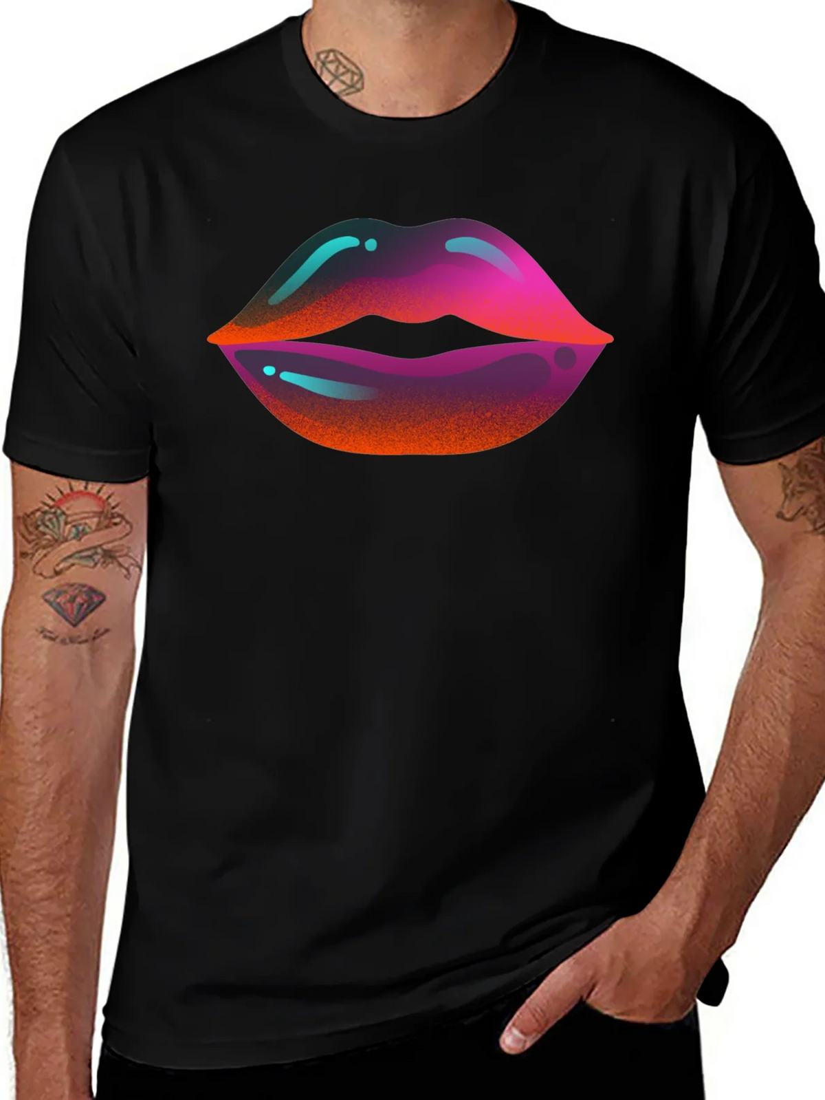 Vaporwave Lips Graphic T-Shirt product image 1
