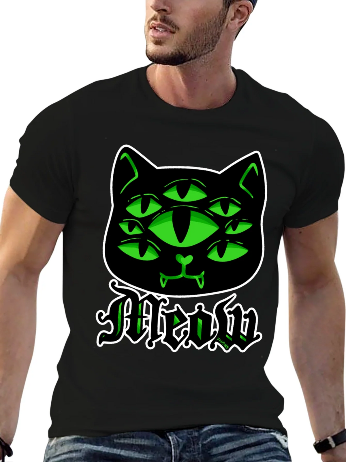 Six-Eyed Cat Meow Graphic T-Shirt product image 4