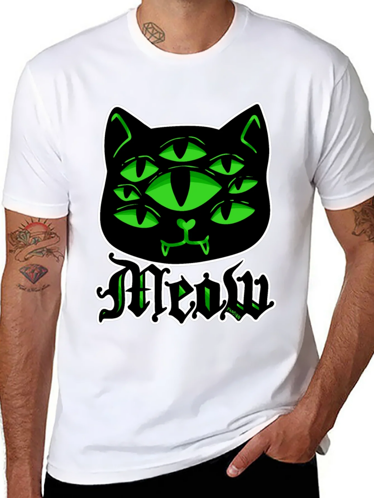Six-Eyed Cat Meow Graphic T-Shirt product image 5