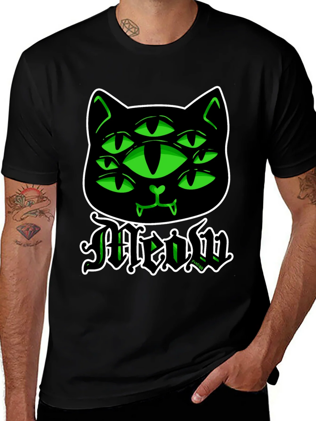 Six-Eyed Cat Meow Graphic T-Shirt product image 1