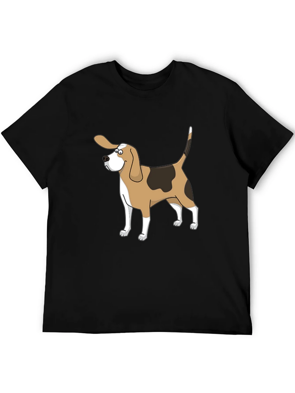 Cartoon Beagle Dog Graphic Black T-Shirt product image 3