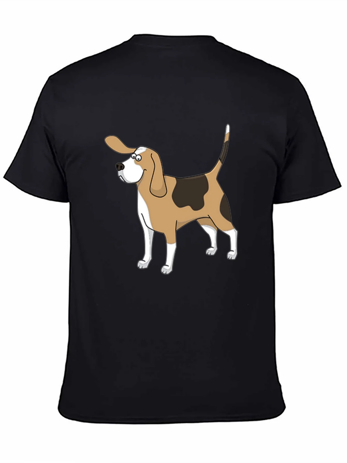 Cartoon Beagle Dog Graphic Black T-Shirt product image 2