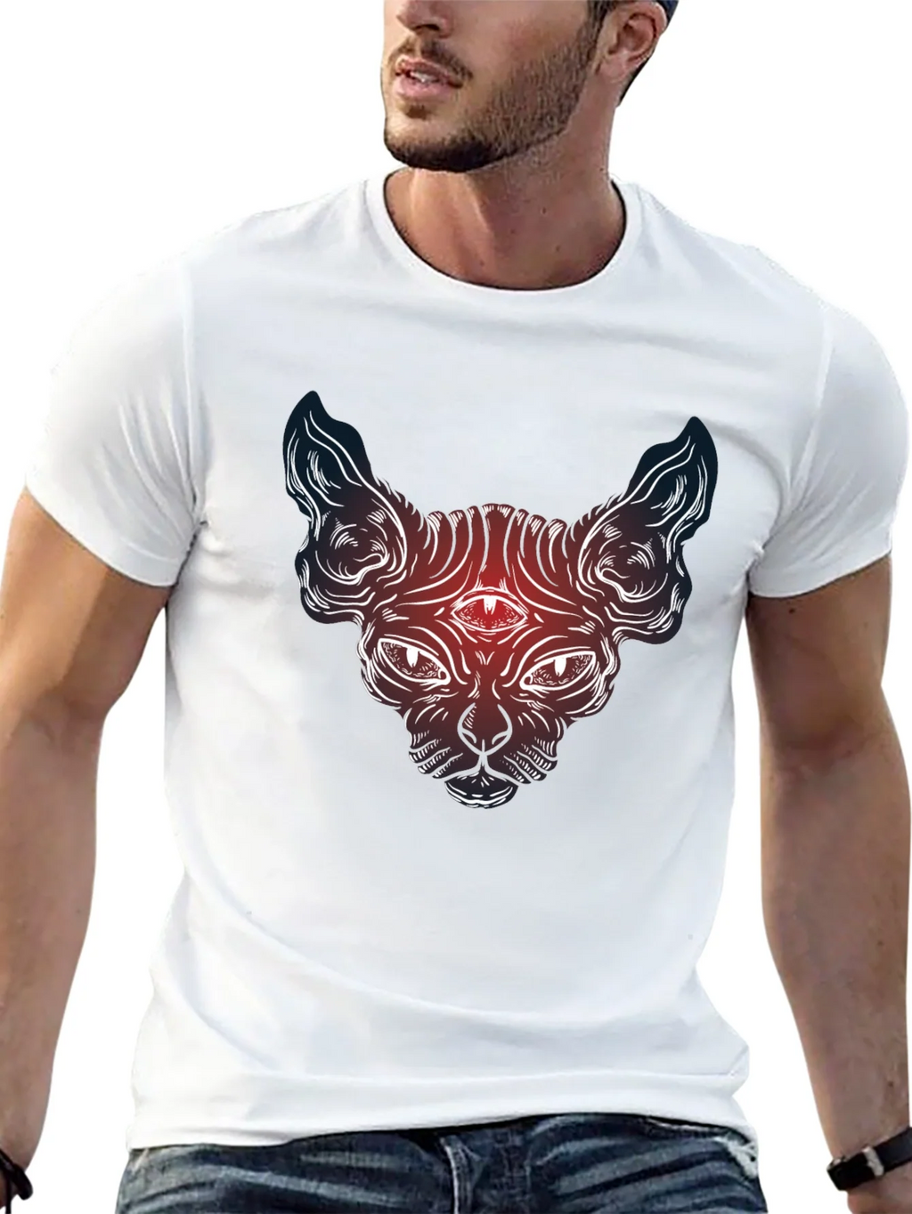 Mystic Cat Graphic Tee - Third Eye Sphynx product image 12