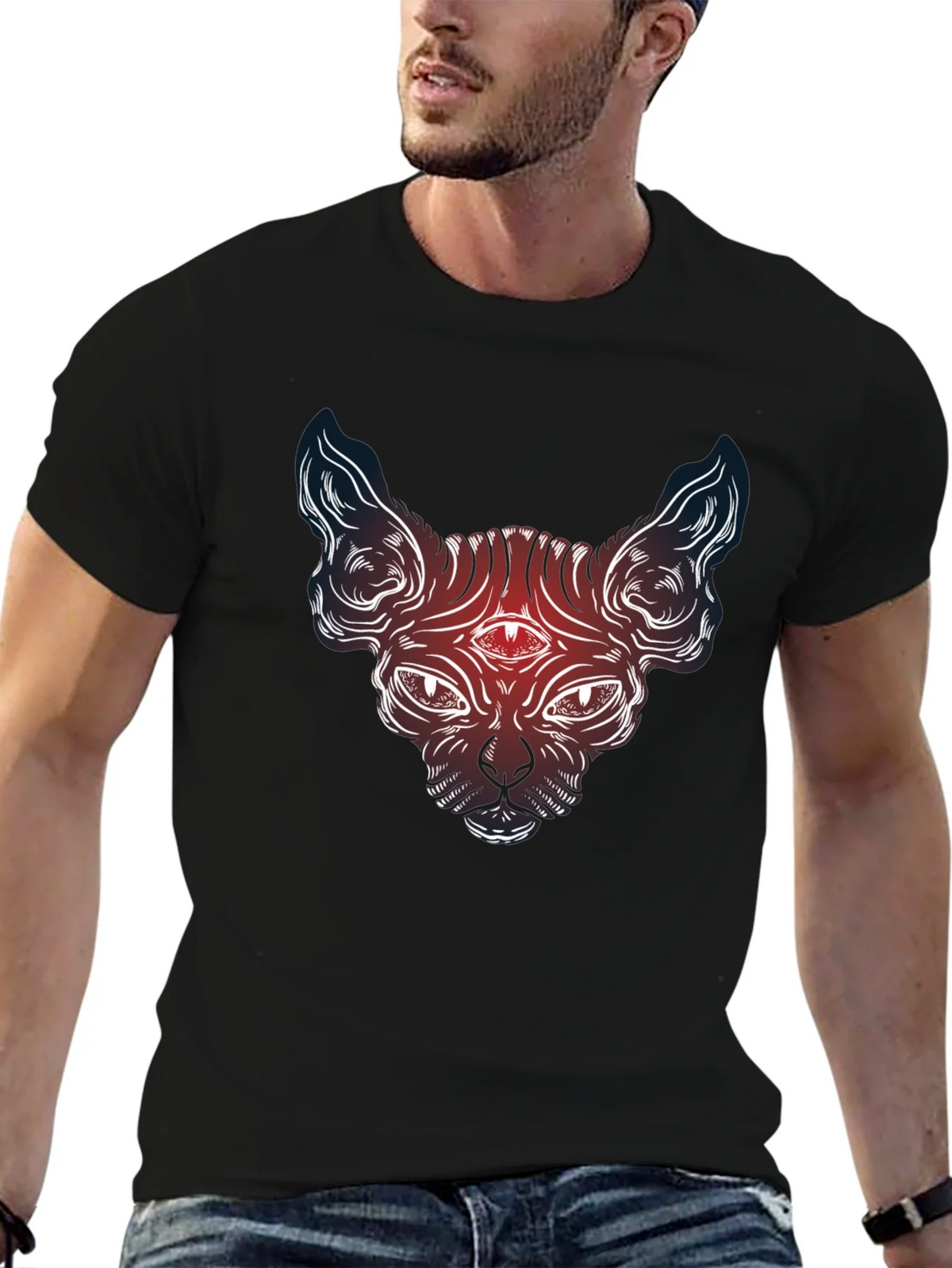 Mystic Cat Graphic Tee - Third Eye Sphynx product image 6