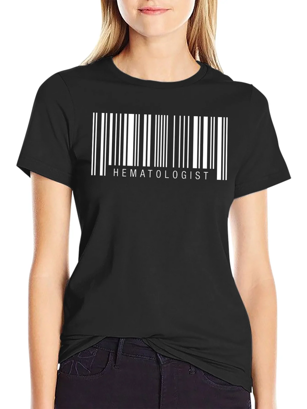 Hematologist Barcode T-Shirt - Black product image 2