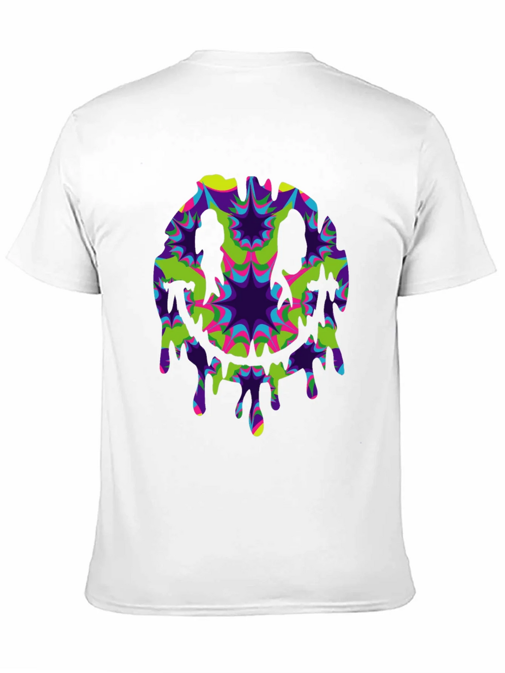 Psychedelic Dripping Smiley Face Black Tee product image 2