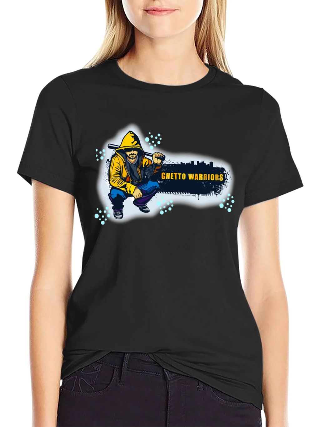 Ghetto Warriors Black Graphic T-Shirt product image 2