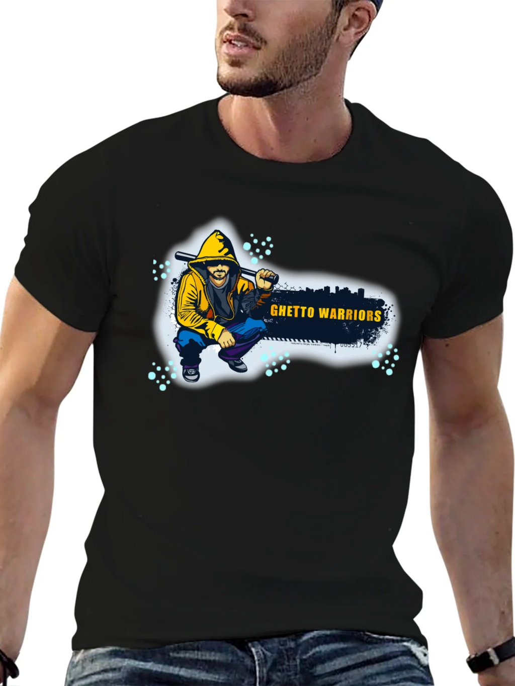 Ghetto Warriors Black Graphic T-Shirt product image 6