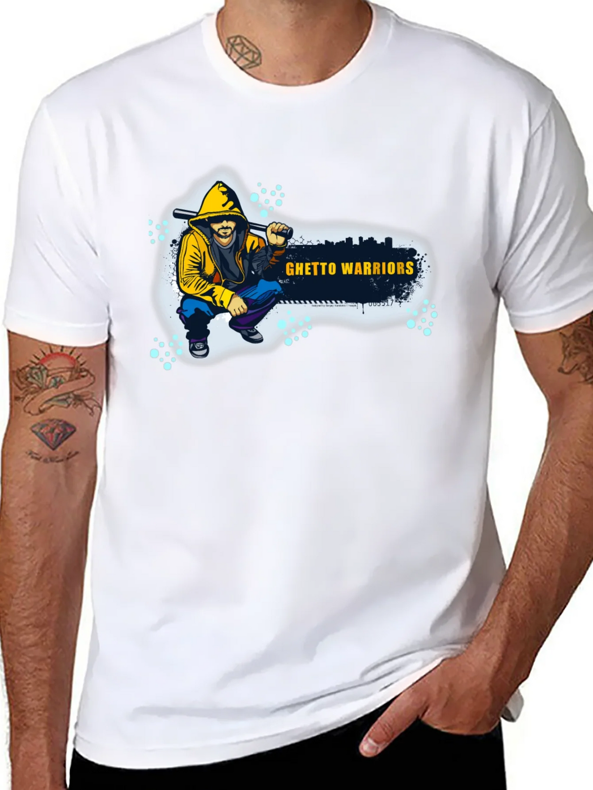 Ghetto Warriors Black Graphic T-Shirt product image 7