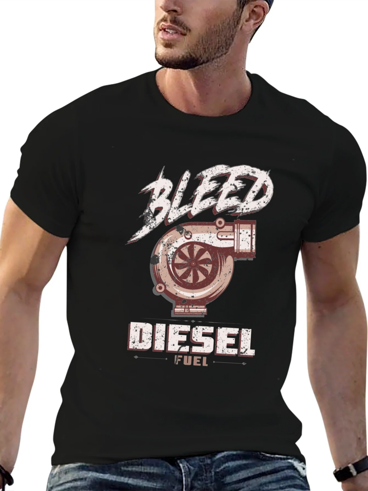 Bleed Diesel Fuel Graphic T-Shirt - Turbo Engine Design product image 5