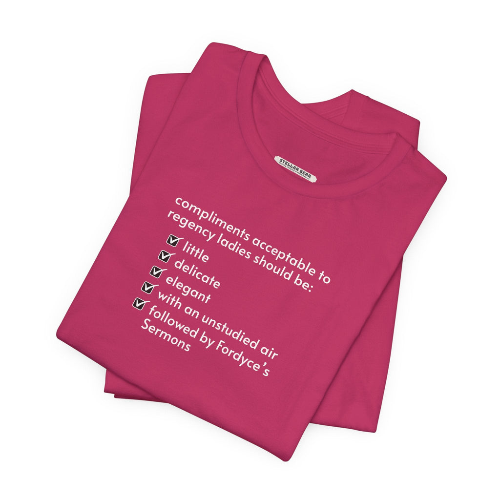 Compliments Acceptable to Regency Ladies Checklist T-Shirt product image 6