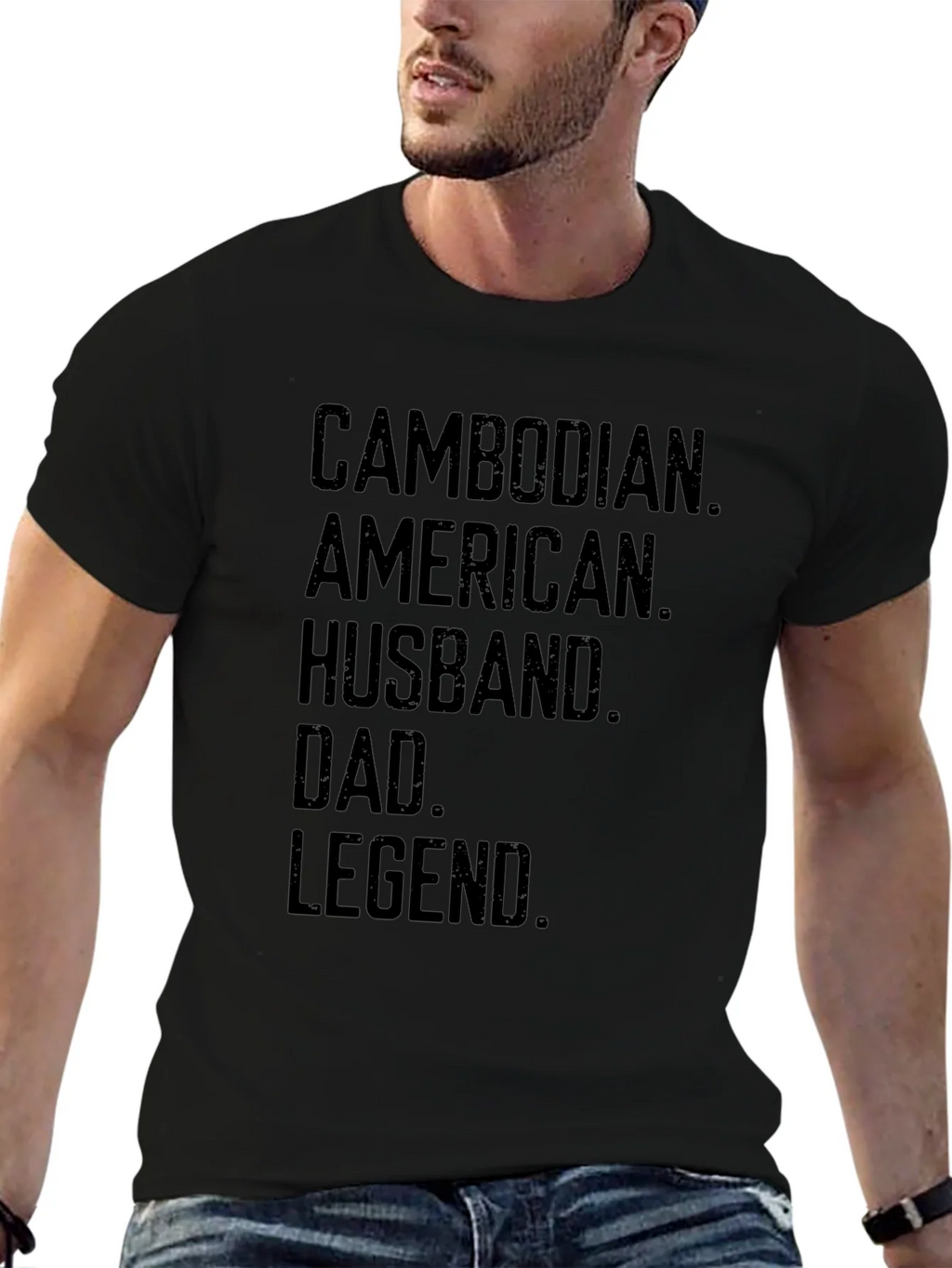 Cambodian American Husband Dad Legend T-Shirt product image 4