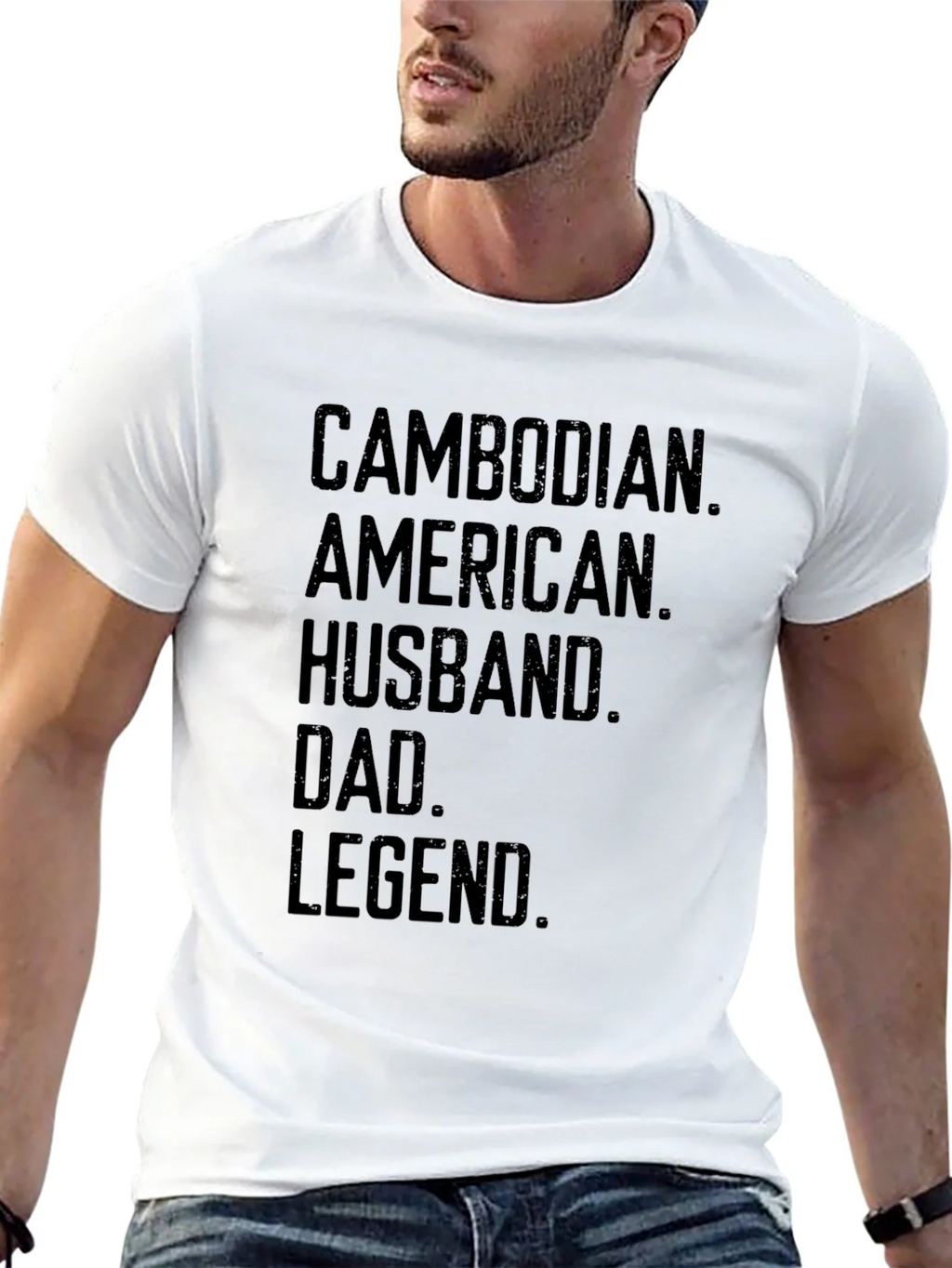 Cambodian American Husband Dad Legend T-Shirt product image 6