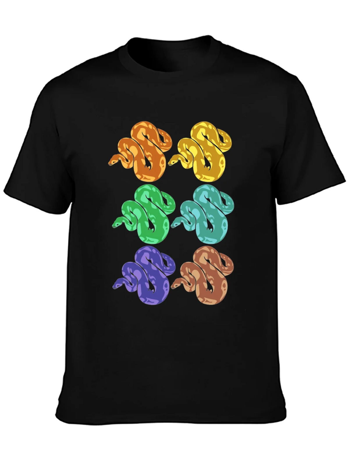 Colorful Snake Print T-Shirt - Unique Reptile Design product image 3