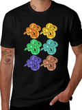 Colorful Snake Print T-Shirt - Unique Reptile Design product image 1