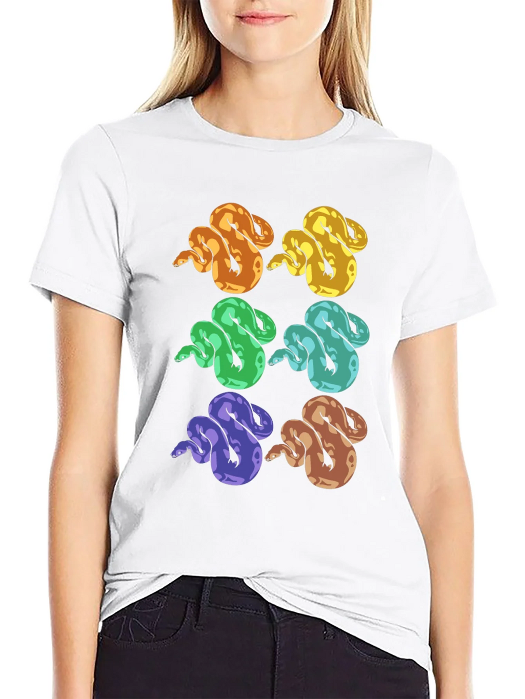 Colorful Snake Print T-Shirt - Unique Reptile Design product image 8