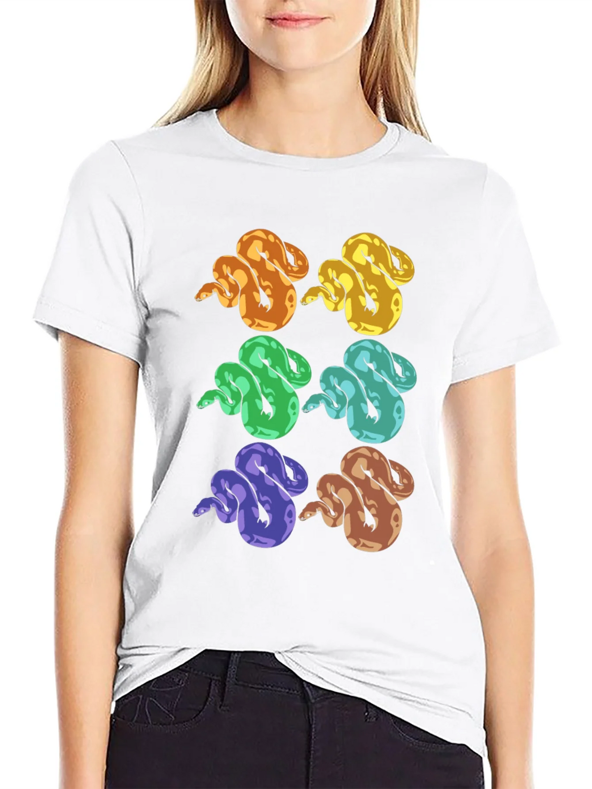 Colorful Snake Print T-Shirt - Unique Reptile Design product image 8