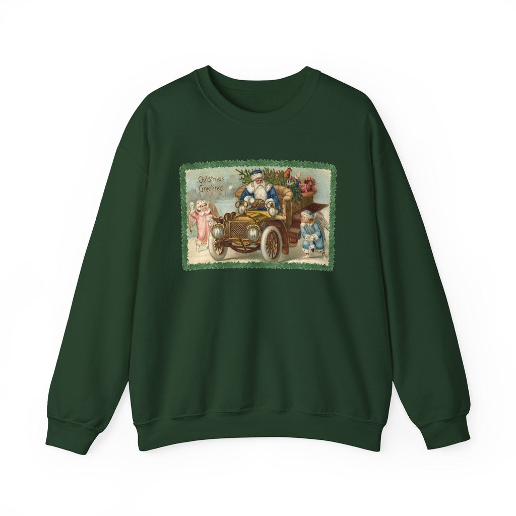 Snowball Fighting Angels with Santa 1900s Vintage Graphic product image 9