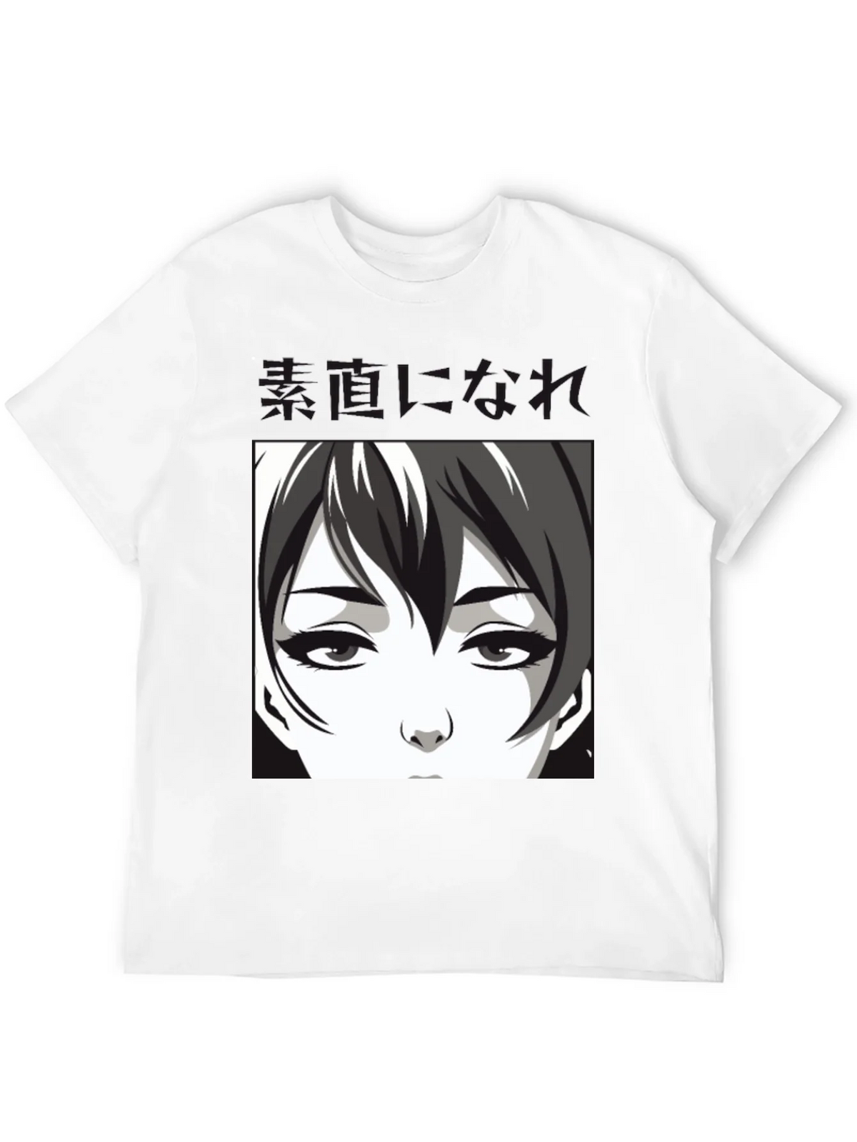 Anime Face Graphic Black T-Shirt product image 11