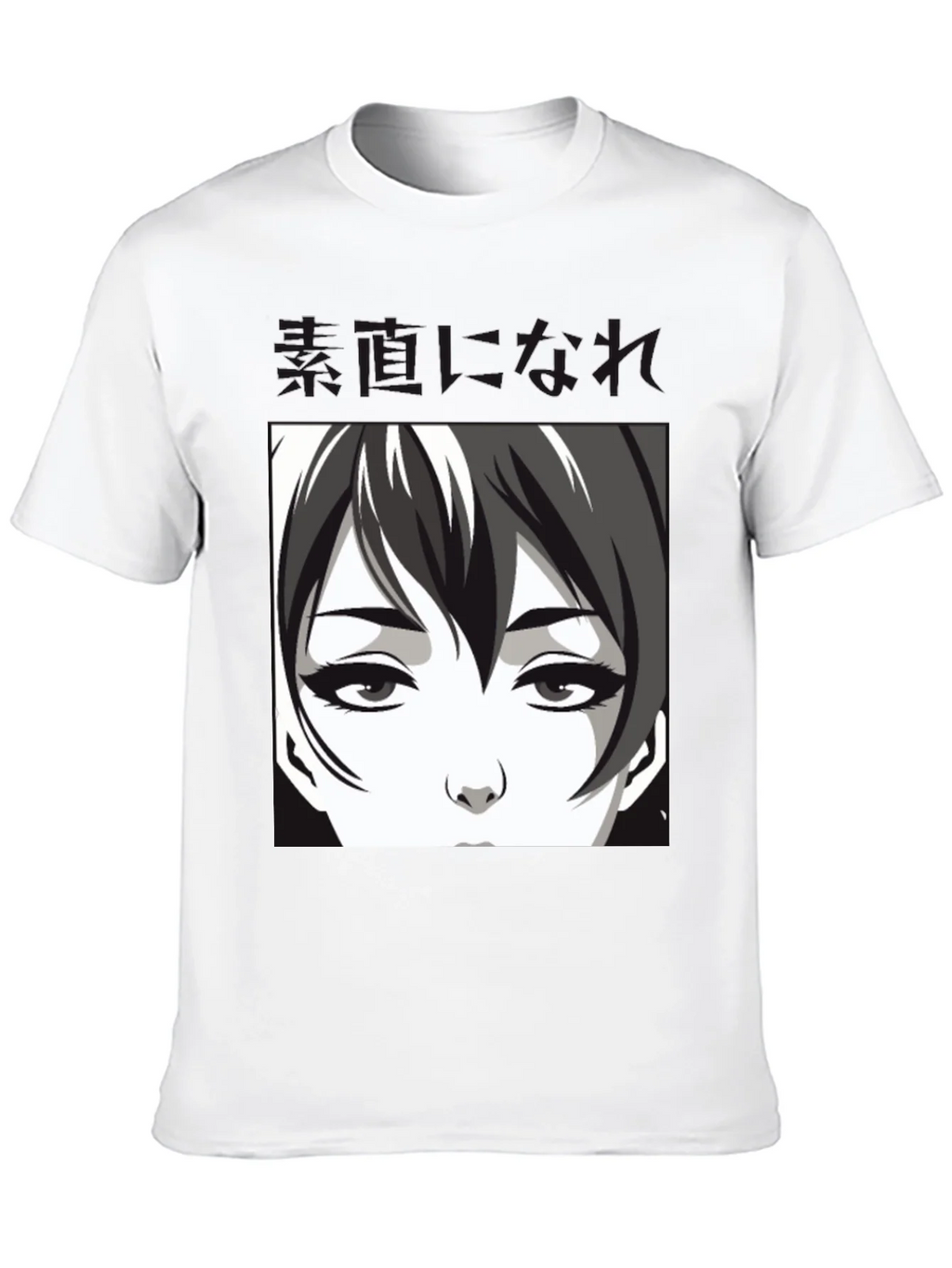 Anime Face Graphic Black T-Shirt product image 9