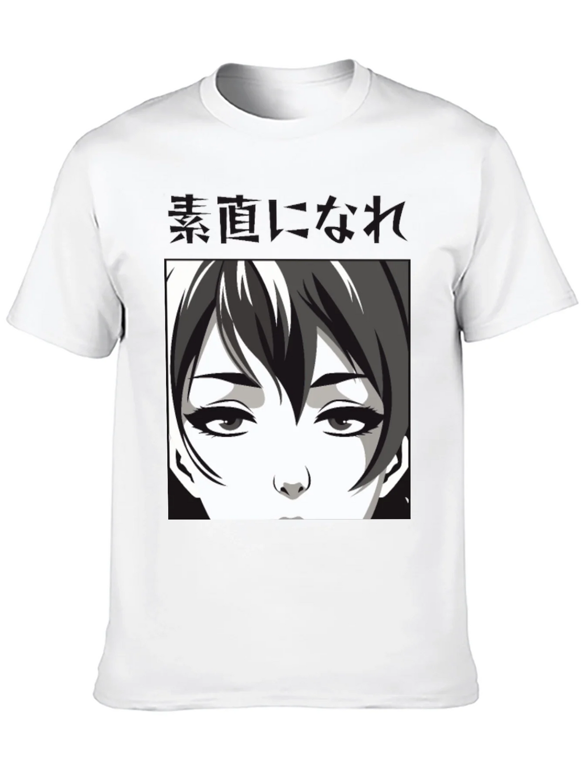 Anime Face Graphic Black T-Shirt product image 9