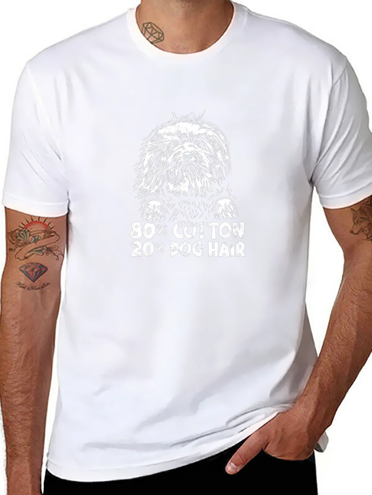 80% Cotton 20% Dog Hair Black T-Shirt product image 2