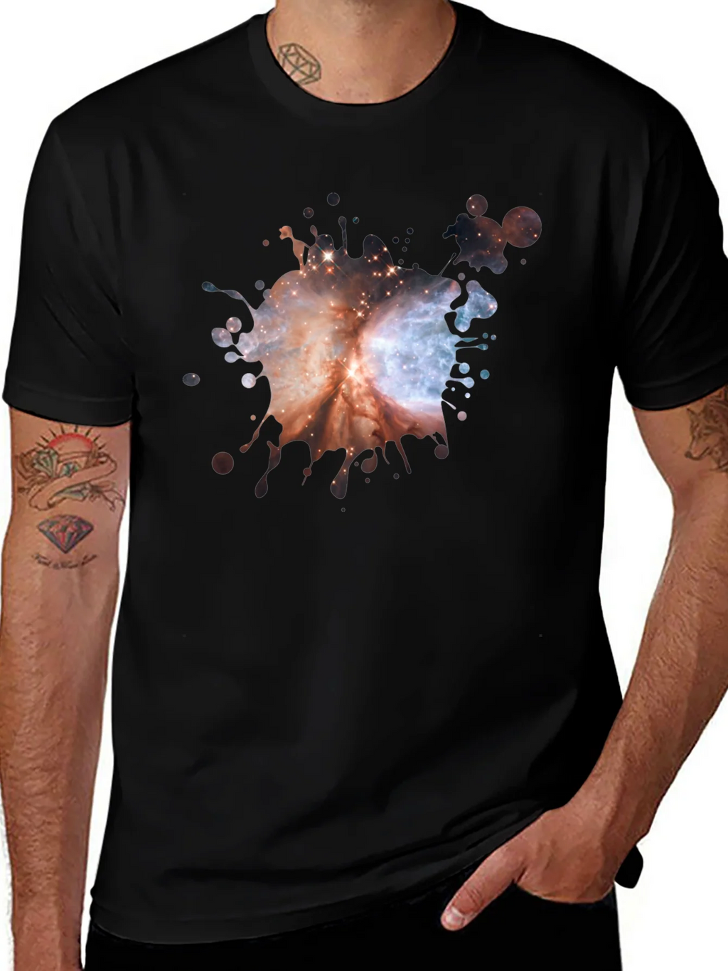 Galaxy Splash Black T-Shirt product image 1