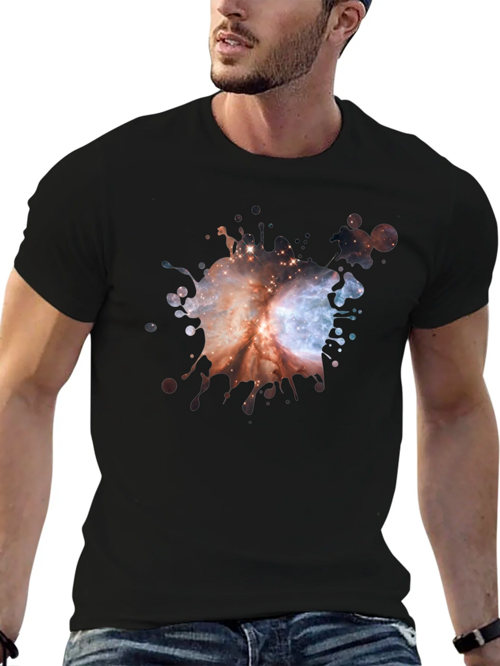 Galaxy Splash Black T-Shirt product image 6