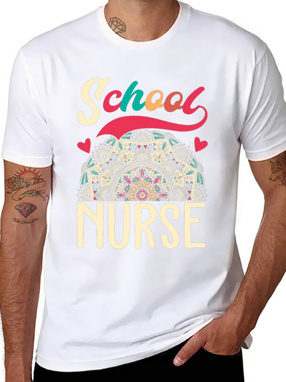 School Nurse T-Shirt - Mandala Design product image 7