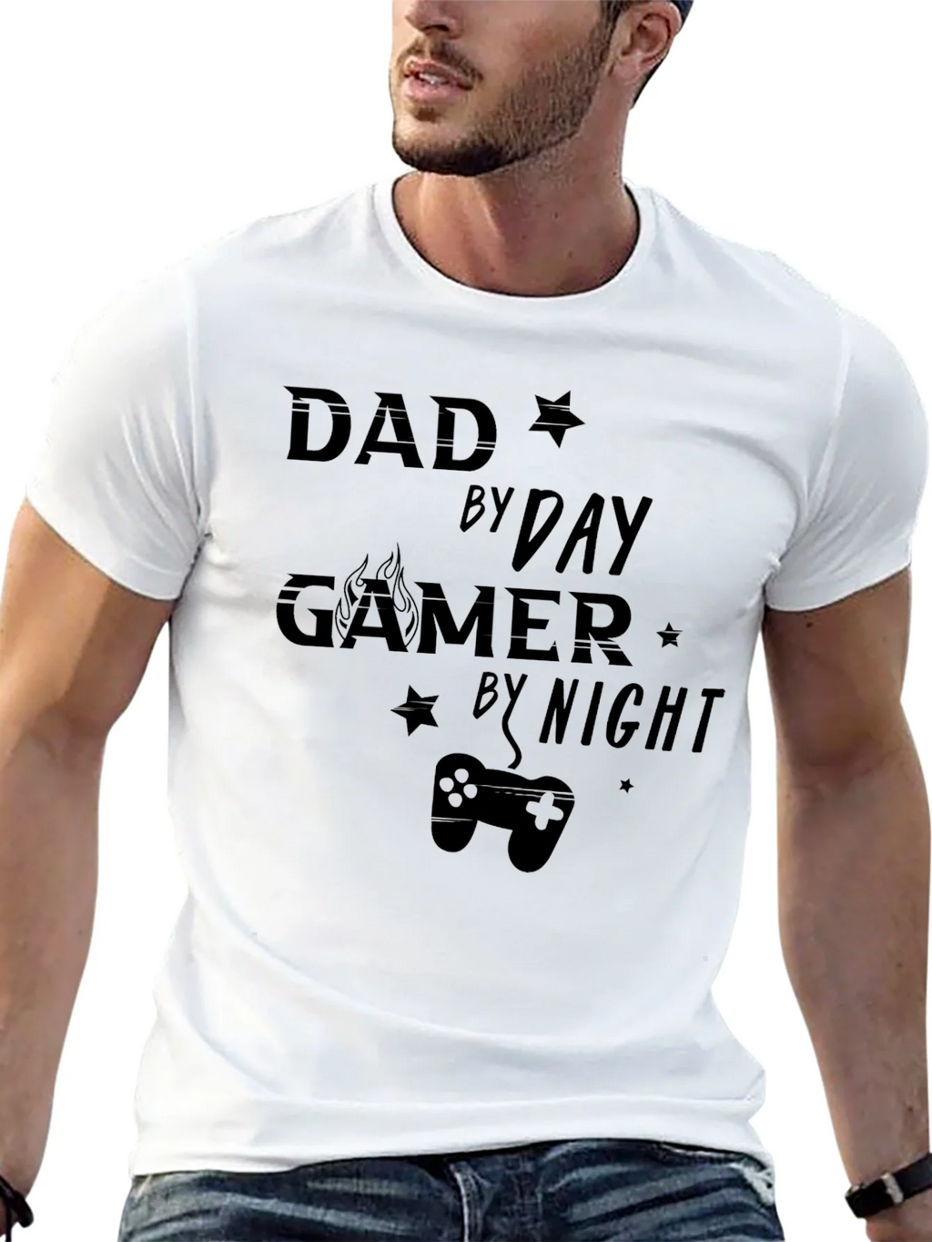 Dad By Day Gamer By Night Graphic T-Shirt product image 5