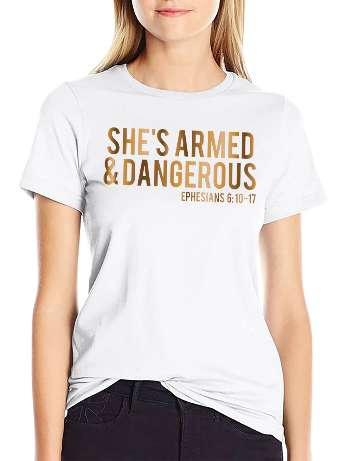 Shes Armed & Dangerous T-Shirt: Christian Apparel product image 8