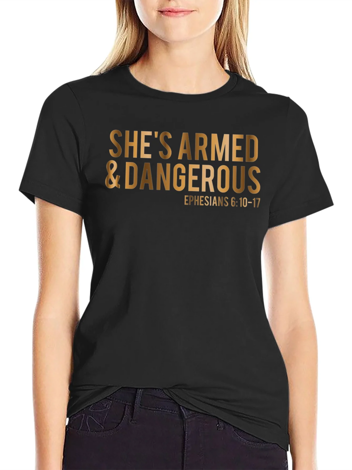 Shes Armed & Dangerous T-Shirt: Christian Apparel product image 2