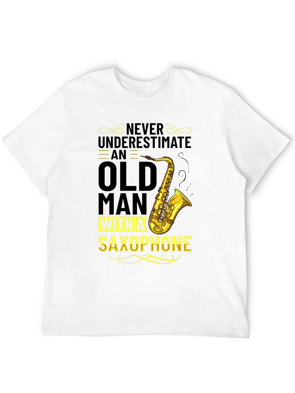Never Underestimate Saxophone Old Man T-Shirt product image 5
