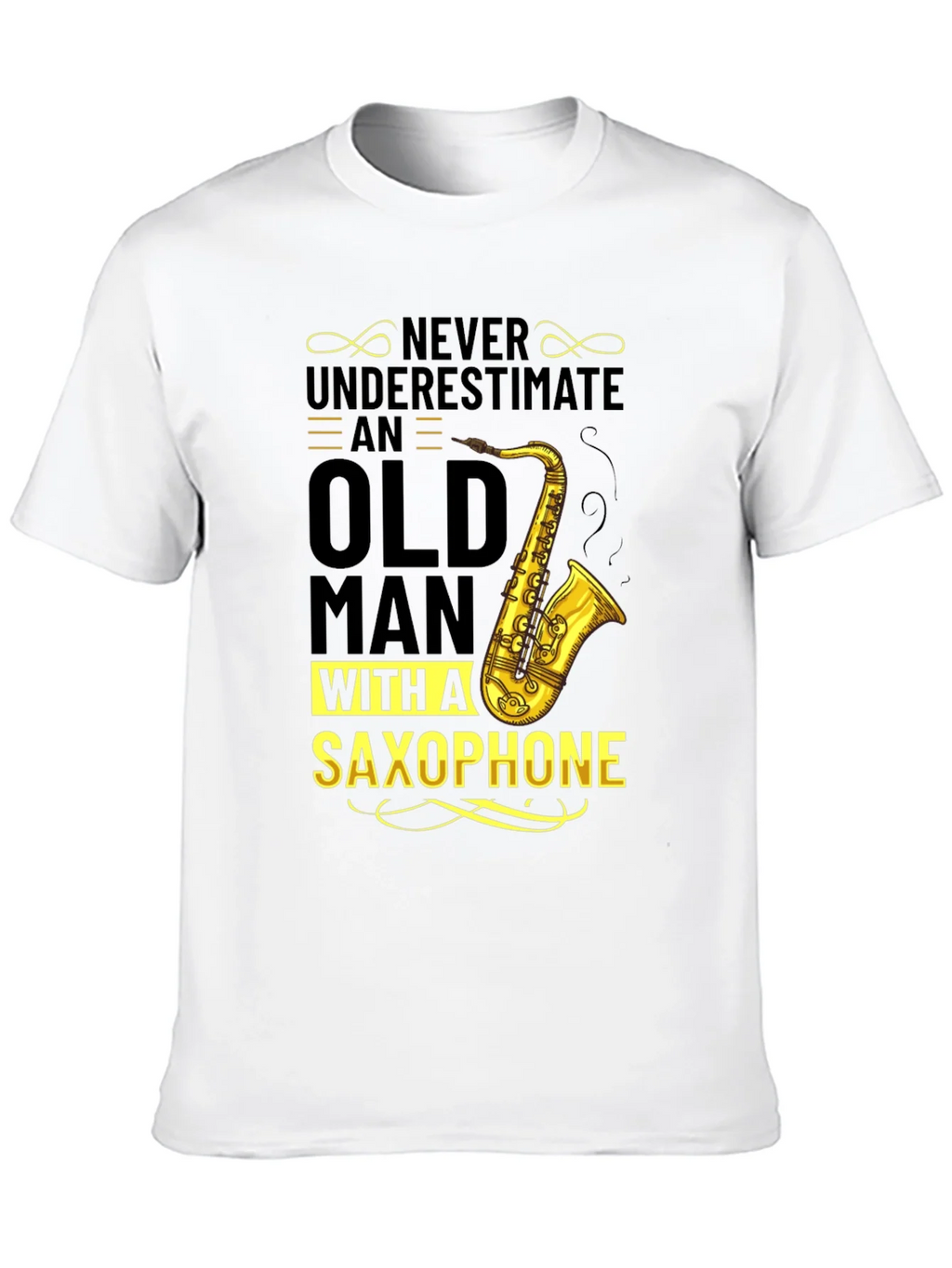 Never Underestimate Saxophone Old Man T-Shirt product image 4