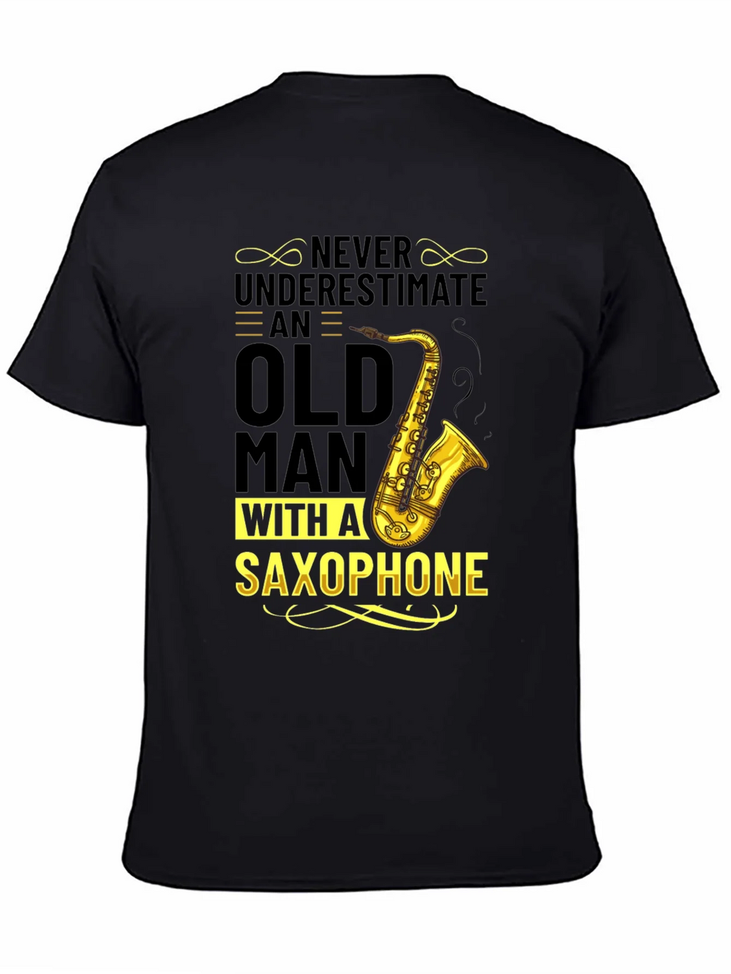 Never Underestimate Saxophone Old Man T-Shirt product image 1