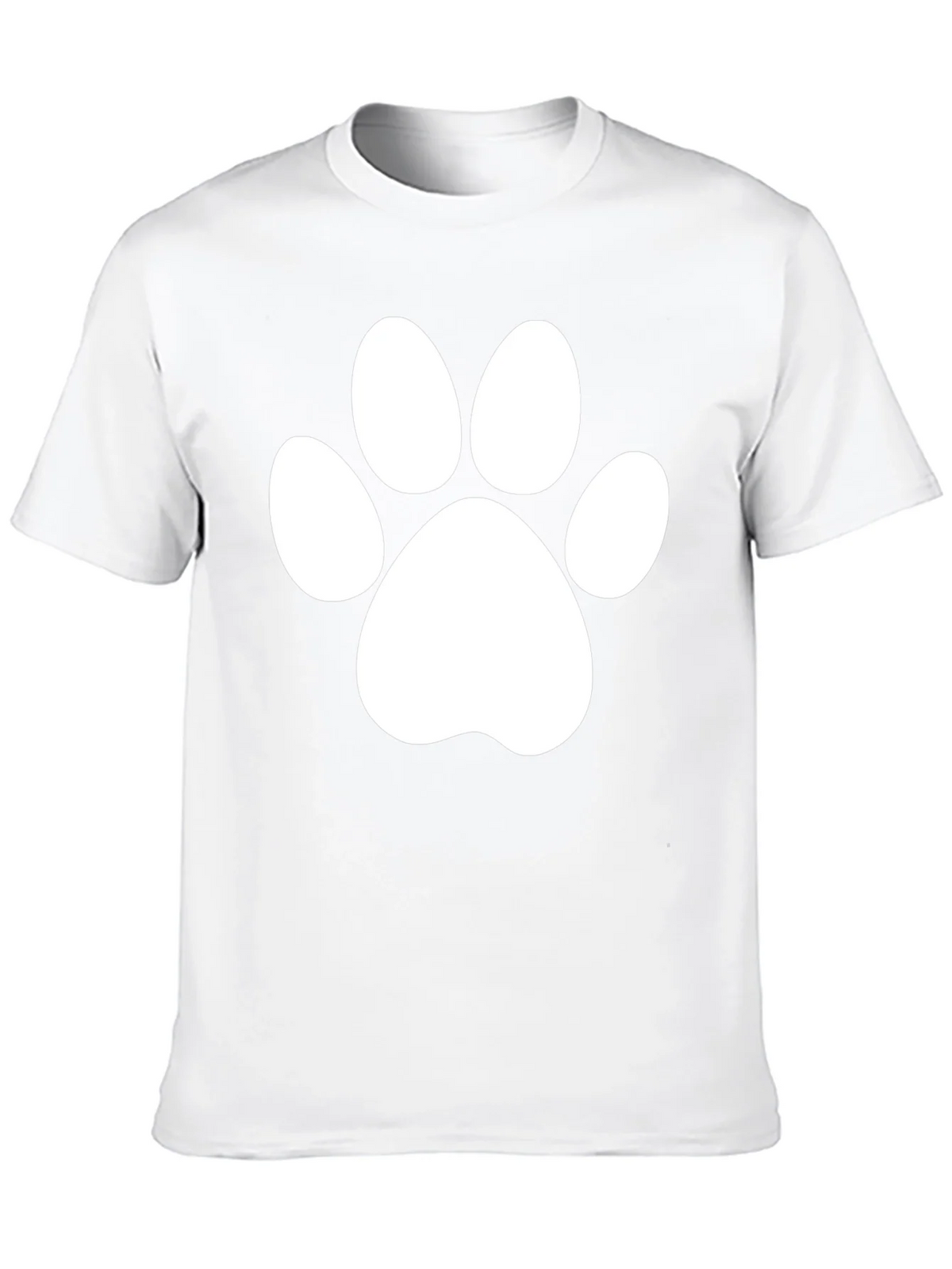 Black T-Shirt with White Paw Print Design product image 9
