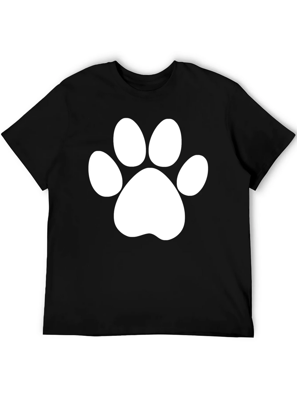 Black T-Shirt with White Paw Print Design product image 5