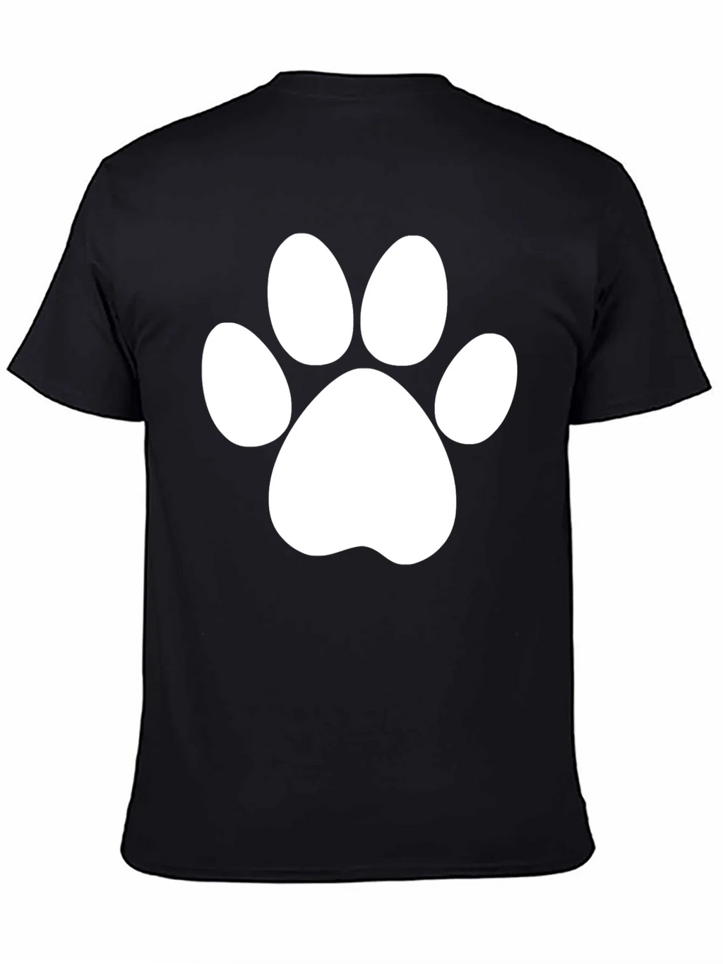 Black T-Shirt with White Paw Print Design product image 4