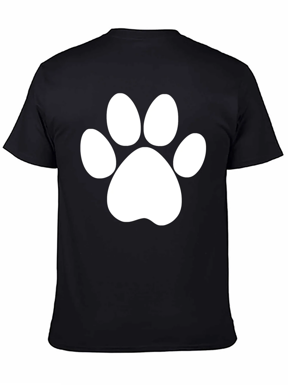 Black T-Shirt with White Paw Print Design product image 4