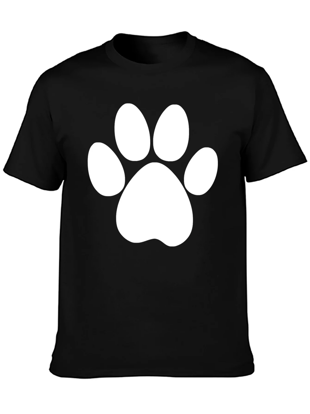Black T-Shirt with White Paw Print Design product image 3